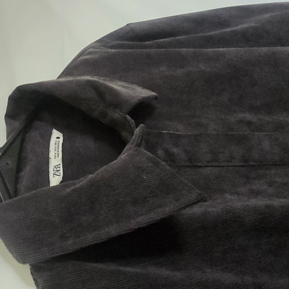 Zara Charcoal Corduroy Button-Up